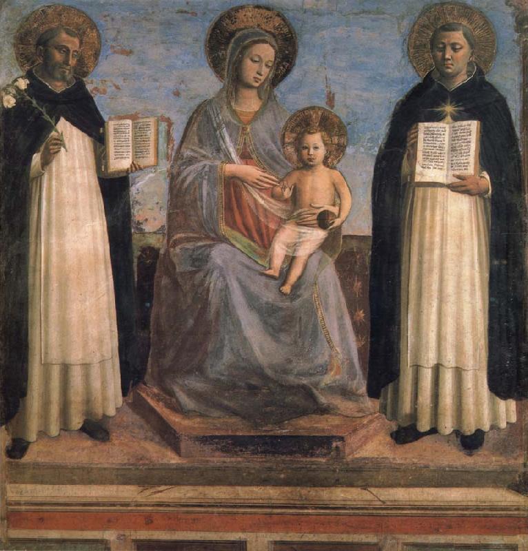 Fra Beato Madonna and Child with St Dominic and St Thomas Aquinas